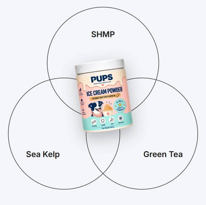 SHMP, sea kelp and green tea around the PUPS tub
