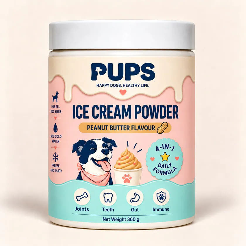 PUPS Ice Cream Powder tub, net weight 360 g