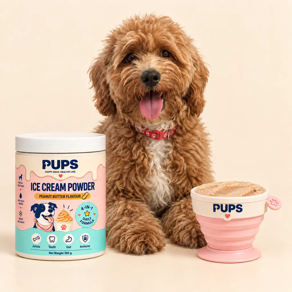 Charlie with the PUPS tub and cup
