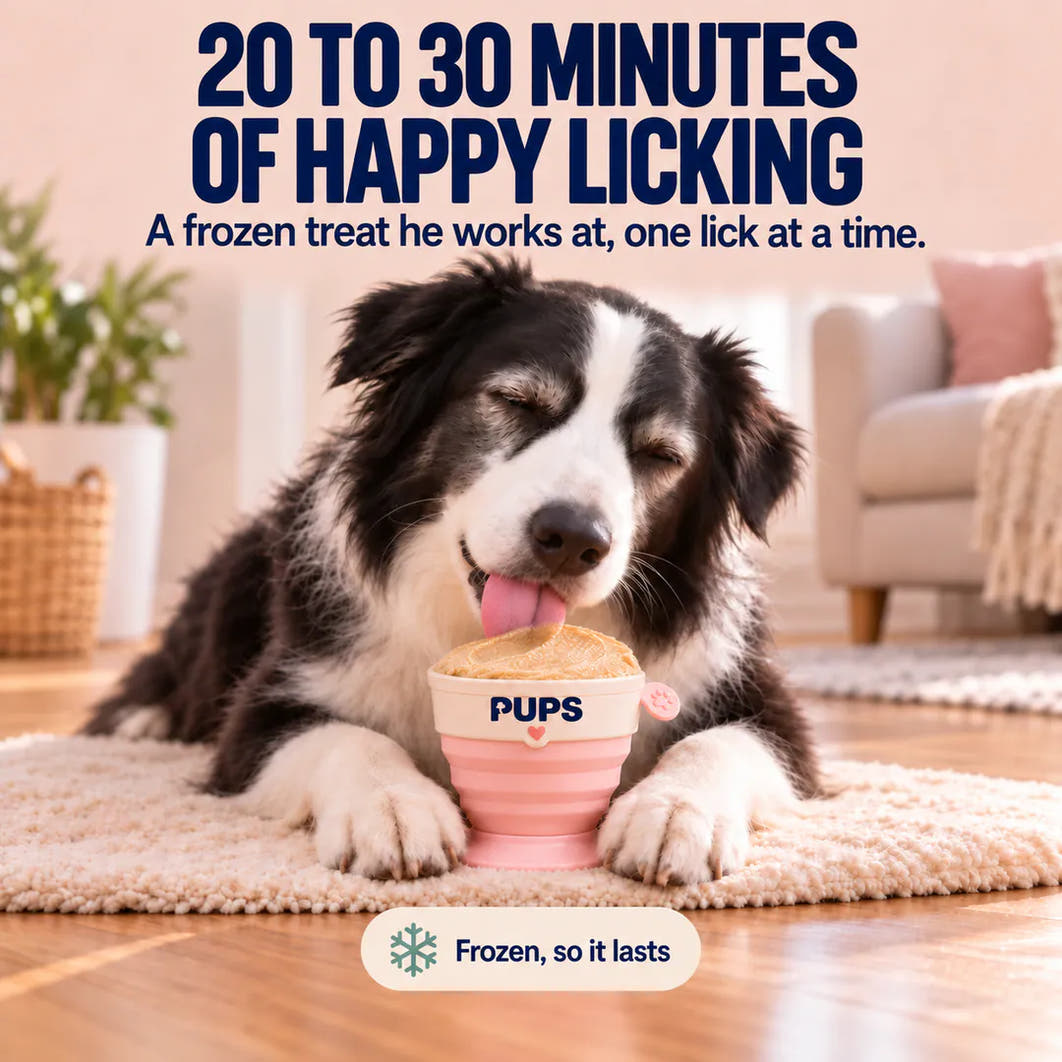 20 to 30 minutes of happy licking